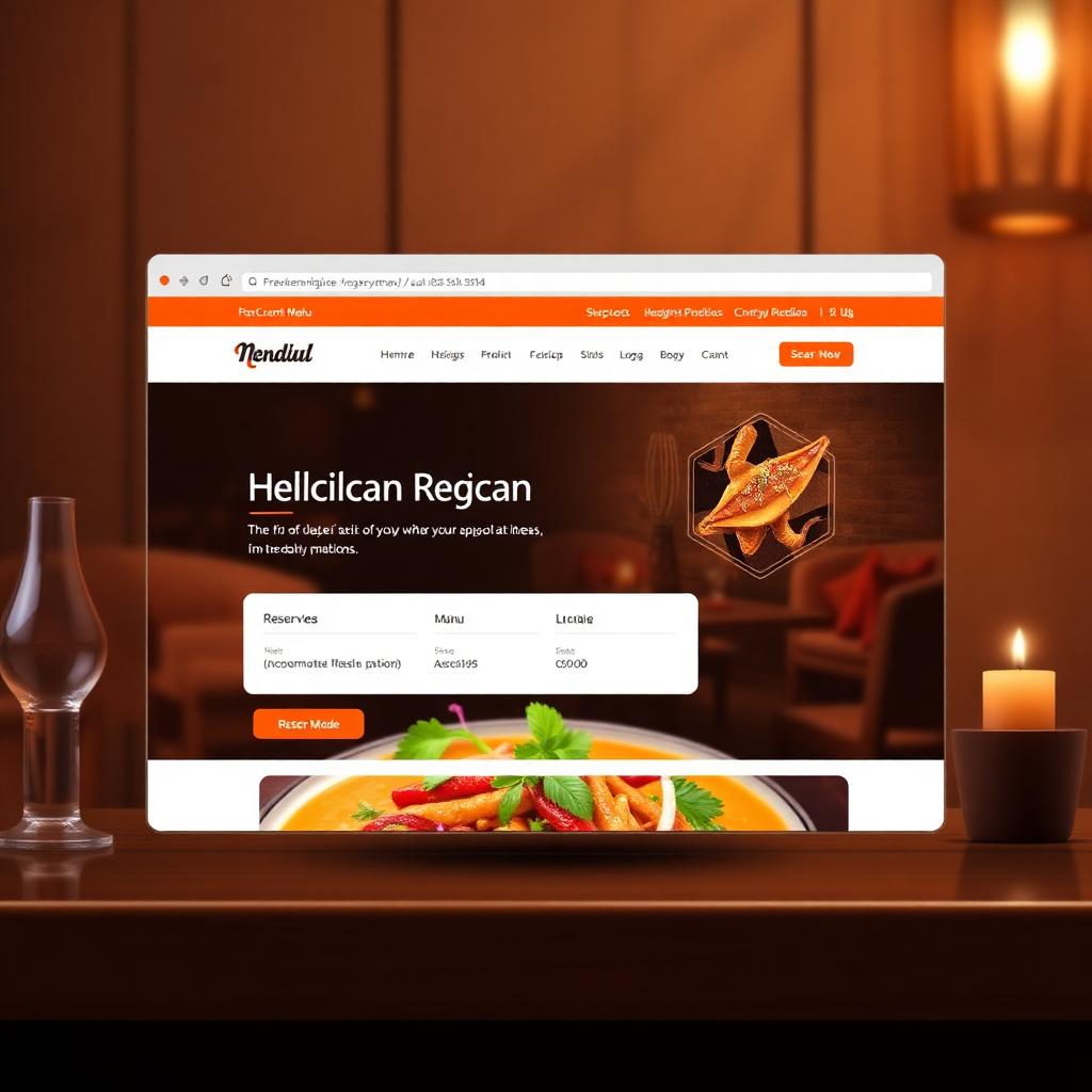 Saffron Kitchen website mockup